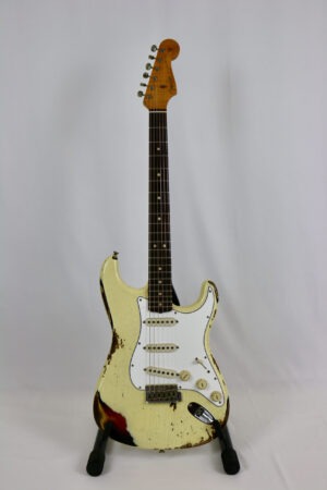 Fender 63´Stratocaster Customshop, Heavy Relic, Vintage White over 3-Tone Sunburst Edition